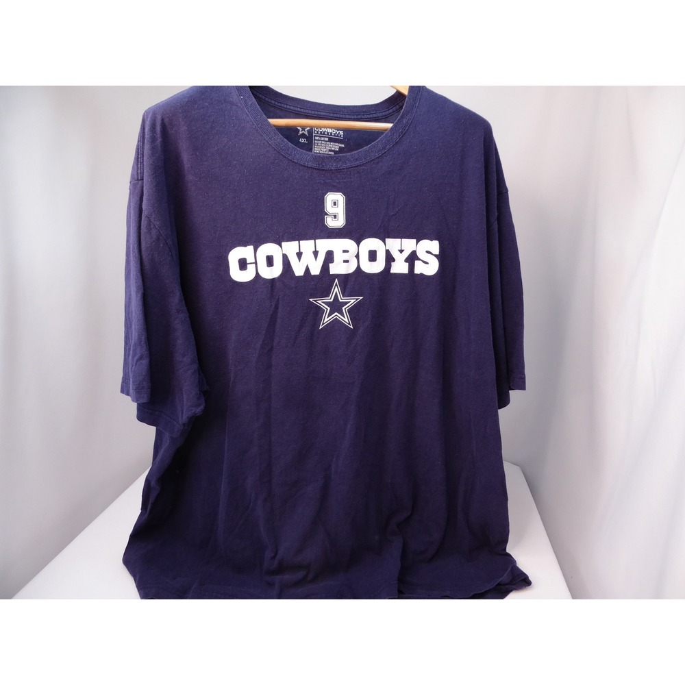 Dallas Cowboys Authentic Tony Romo 9 Navy Blue T-Shirt Men's 4XL NFL Football